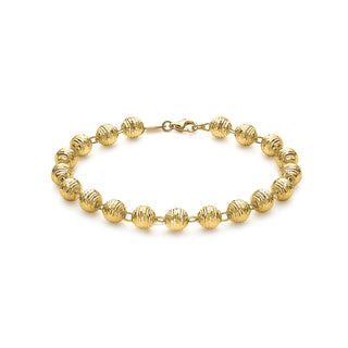 9K Yellow Gold Diamond Cut Balls Chain Bracelet