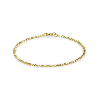 9K Yellow Gold 60 Hollow Curb Chain Anklet/ 9.5'