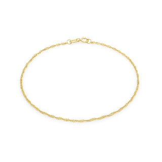 9K Yellow Gold 16 Twist Curb Chain Bracelet