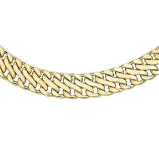 9K Yellow Gold 8.9mm Double Curb Chain Necklace /17"