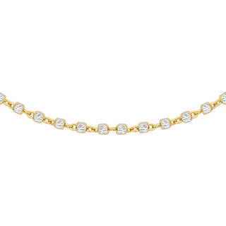 9K 2-Colour Gold Diamond Cut Cube Chain /20’’