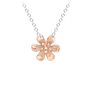 9K 2-Colour Gold Flower Necklace /17’’-18’’
