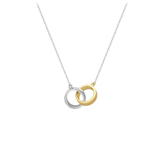 9K 2-Colour Gold Intertwined-Rings Necklace /18’’
