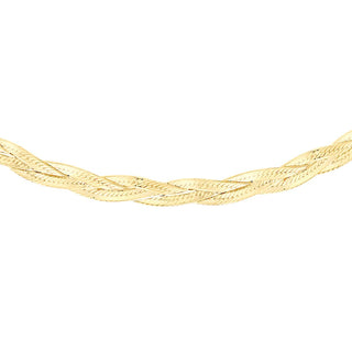 9K Yellow Gold 3-Plait Herringbone Necklace /17’’