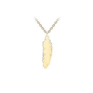 9K Yellow Gold 'Feather' Necklace /16’’-18’’