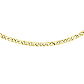 9K Yellow Gold Hollow Flat Curb Chain/ 18"