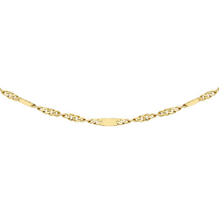 9K Yellow Gold Twist & Bars Chain/ 16"