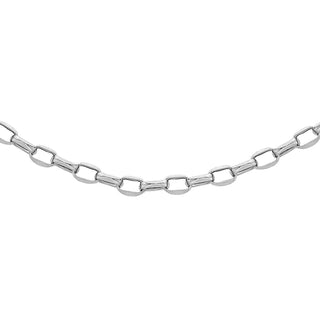 9K White Gold  Hollow Oval DC Belcher Chain