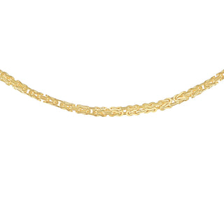 9K Yellow Gold Mini Square Byzantine Chain/ 24"