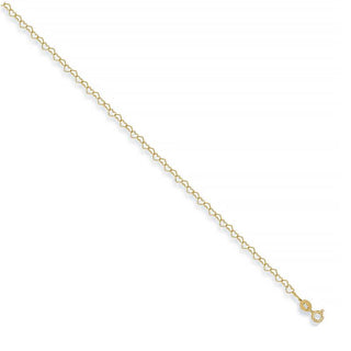 9K Yellow Gold Heart Anklet/ 10’’