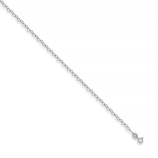 9K White Gold Heart Anklet/ 10’’