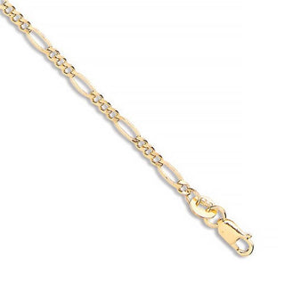 9K Yellow Gold Hollow Figaro Anklet/ 10’’