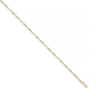 9K Yellow Gold Hollow Figaro Anklet/ 10’’