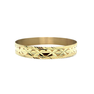 9K Yellow Gold Diamond-Cut Bangle