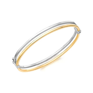 9K 2 Colour Gold Double Row Bangle