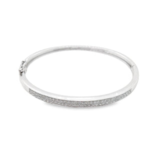 9K White Gold Babies Diamond Row Bangle