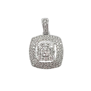 18K White Gold 0.50ct Diamond Cluster Pendant