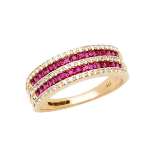 9K Yellow Gold Synthetic Ruby Ring