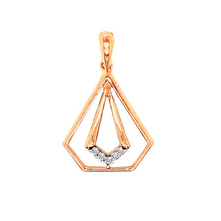 18K Rose Gold 0.05ct Diamond Geometric Pendant