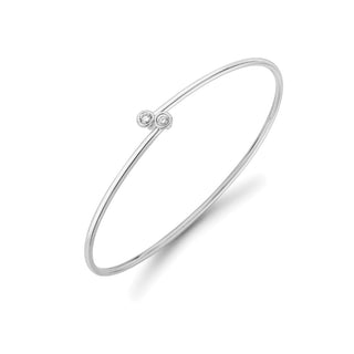 18K White Gold Diamond Crossover Bangle