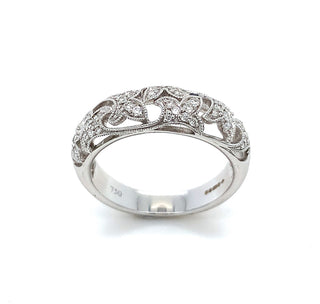 18K White Gold 0.23ct Diamond Filigree Ring