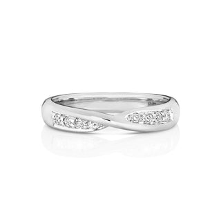 18K White Gold Diamond Crossover Ring