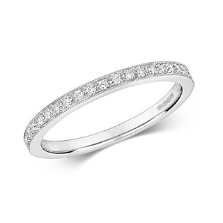 9ct White Gold 0.12ct Diamond Set Half Eternity Ring