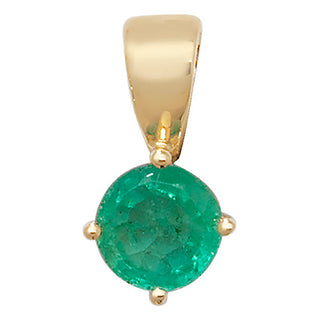 9ct Yellow Gold Round Emerald Pendant