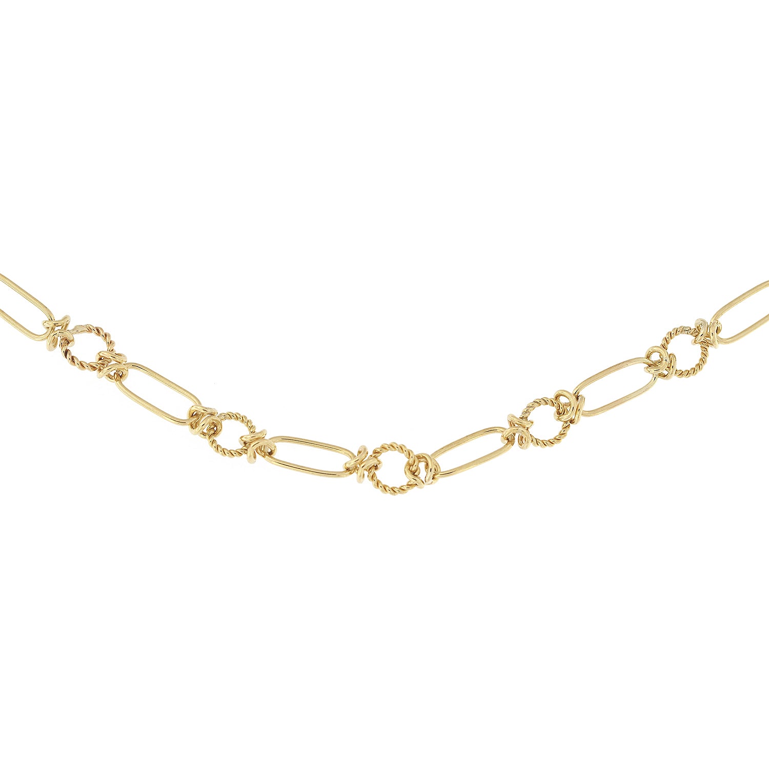 9ct Yellow Gold Necklace with Three 7mm Ivory Pearls and Gold Beads