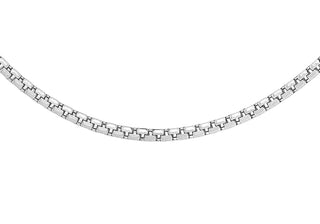 9ct White Gold Diamond Cut Box Belcher Chain 16"